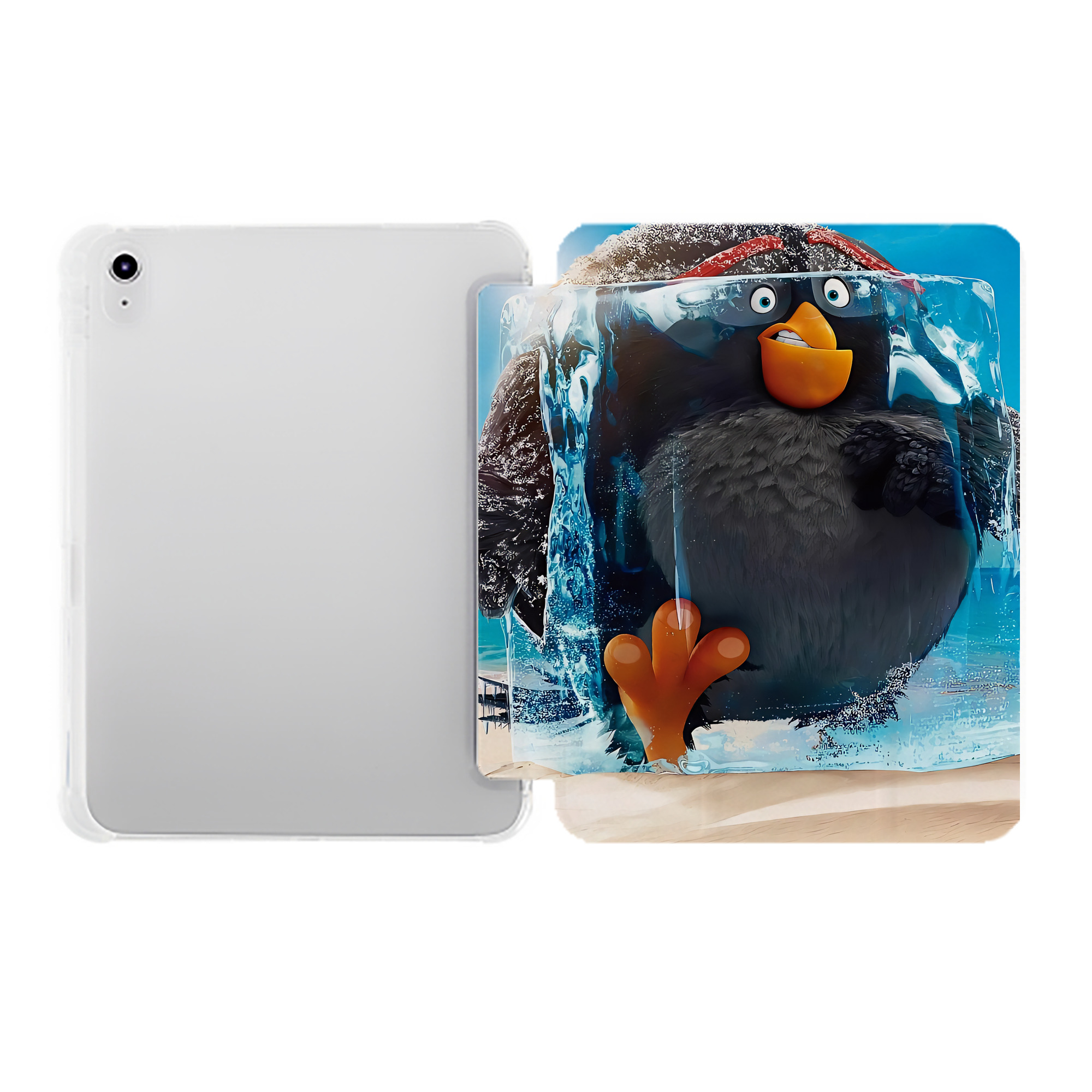 （画像用） Angry Birds アングリーバード IPad ケース ペン収納付き 三つ折りスタンド PUレザー×シリコン 対応機種9.5/10.5/10.9インチ